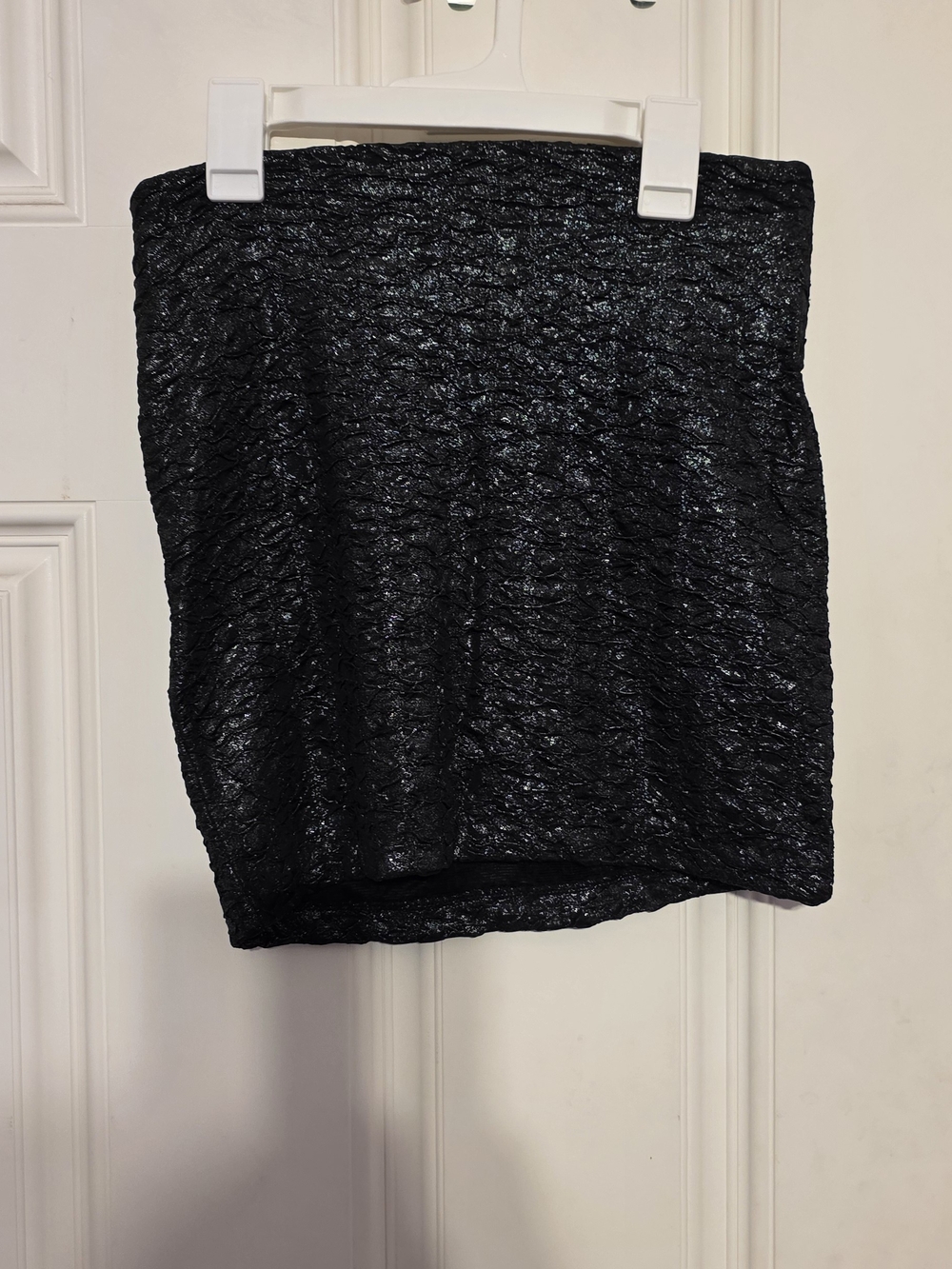 BCBGeneration Black Textured Mini Skirt with Subtle Shine